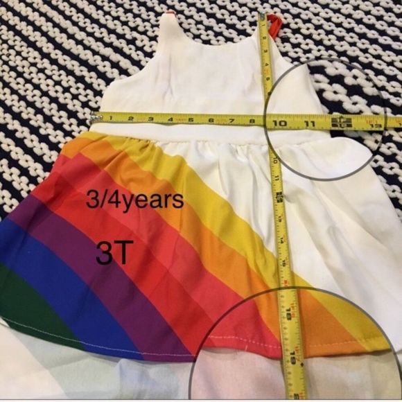 Rainbow Stripe Hi-Low Spring Summer Sundress 12m-5Yr - Picture 8 of 8